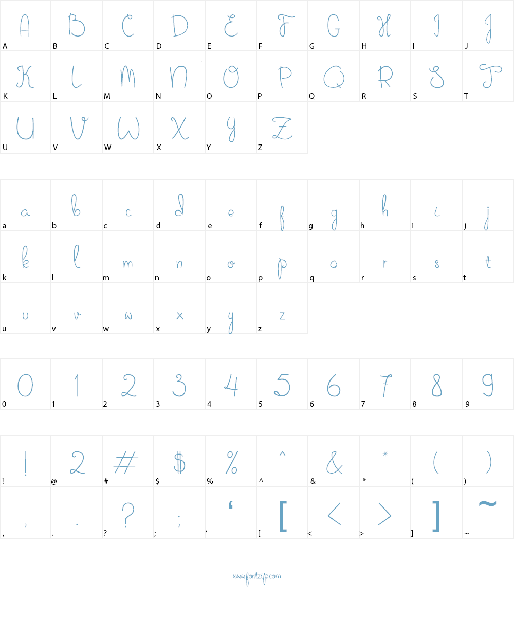 Sweet November Font Character